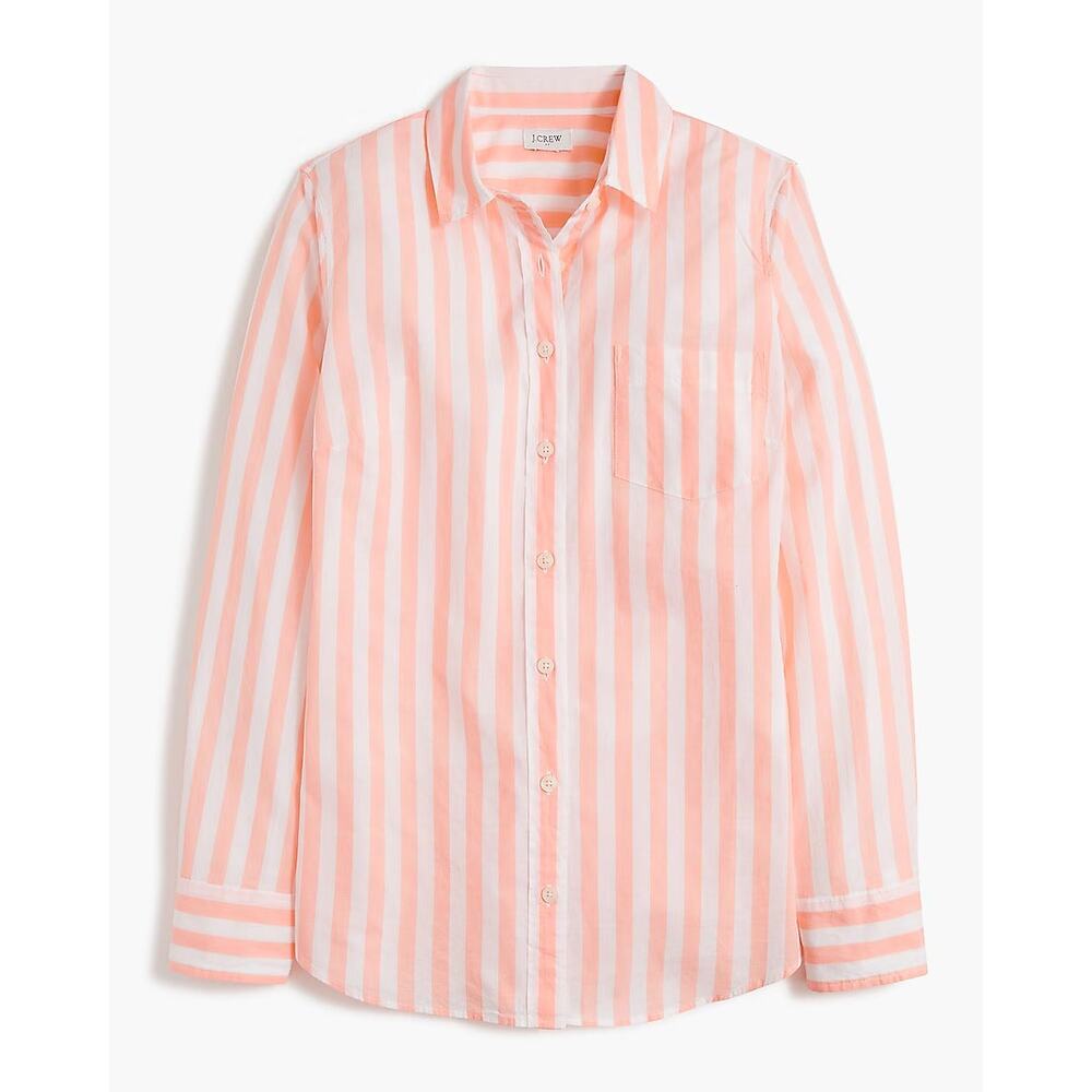 NWT J. Crew Pink and White Striped Button-Up Shirt